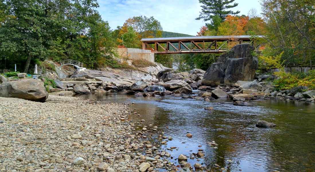 Covered Bridge with Fall Foliage in New Hampshire from Lisa Hoffman