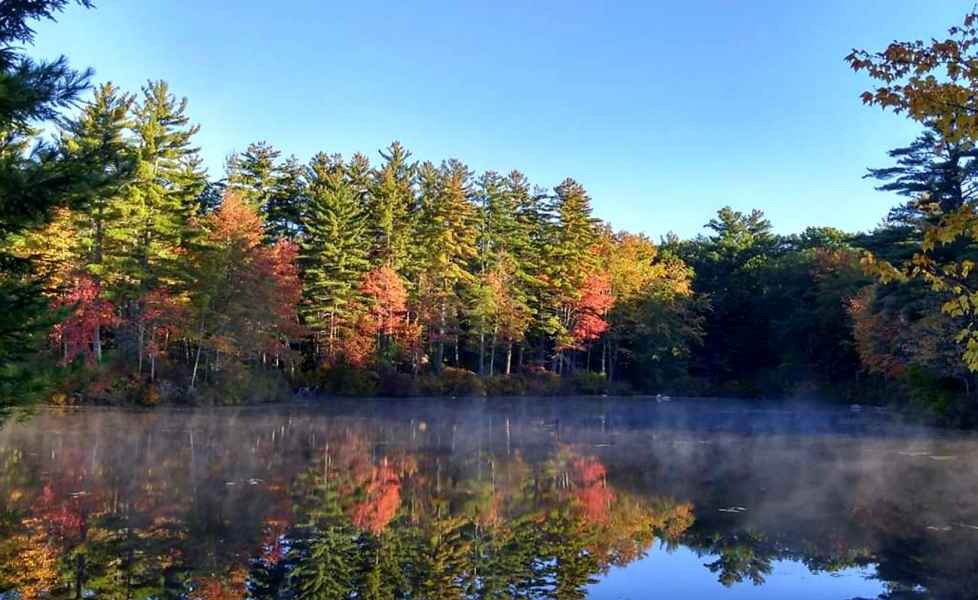 Fall Foliage at the Lake in Barrington